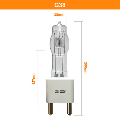 Hochspannungslampe des halogen-230v 2000 Watt-Birne G38 unsymmetrisch