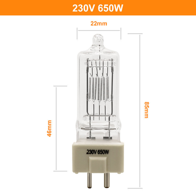 des Stadiums-16250lm Halogen-Quarz-Lampen-Theater-Scheinwerfer-Birne Licht-der Halogenbirne-GY9.5 650W 230V