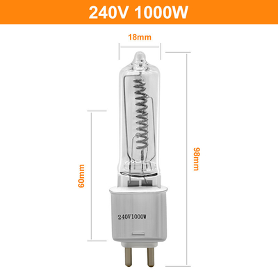 Bipin-Glühlampe-Infrarotheizungsfilm-Glühlampe 98mm Halogen 240V 1000W G9.5