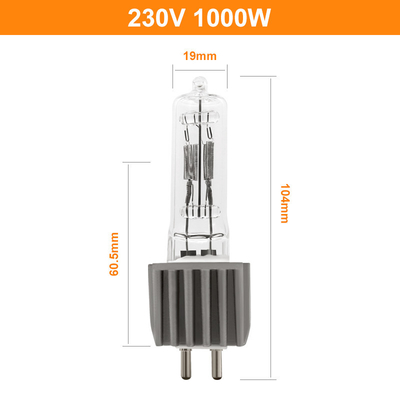 Studio unsymmetrisches 250h G9.5 2 Pin Halogen Bulb Lamp 230V 1000W