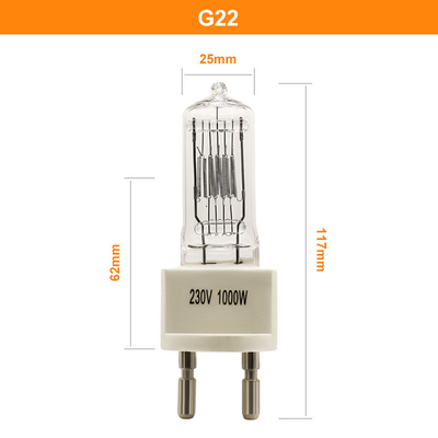 Watt G9.5 unsymmetrische der Halogen-Anzeigen-Optiklampen-3200k 230V 1000