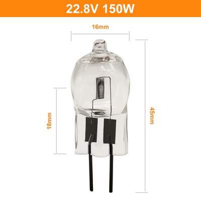 Der Bi-Pin-G6.35 Operationsraum-Glühlampe Quarz-Halogen-Glühlampe-150w 22.8V