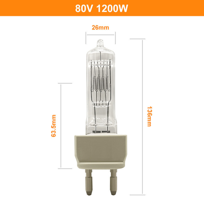 Halogen-Lampen-Theater Fernsehwechselstrom-Reflektor-Quarz-Glühlampe-Ersatz 80V 1200W