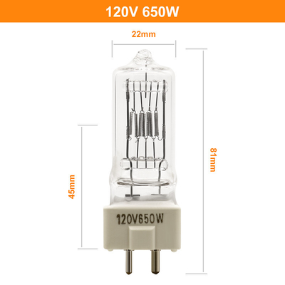 Quarz-Halogen-Scheinwerfer-Birne des Halogen-Gy9 5 650w der Lampen-120V