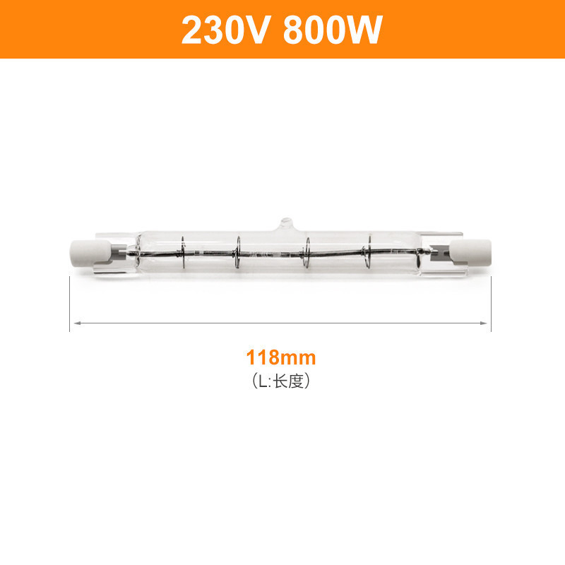 Ir-Quarz-Halogen-doppelseitige Birne 118mm 230V 800W