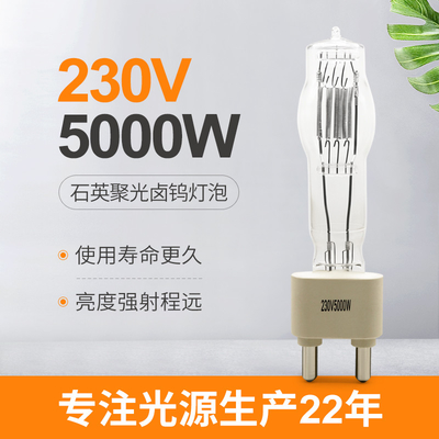 Studio-Quarz-Glühlampe-Boots-Halogen-Lampe 180mm 125000lm 230V 5000W G38